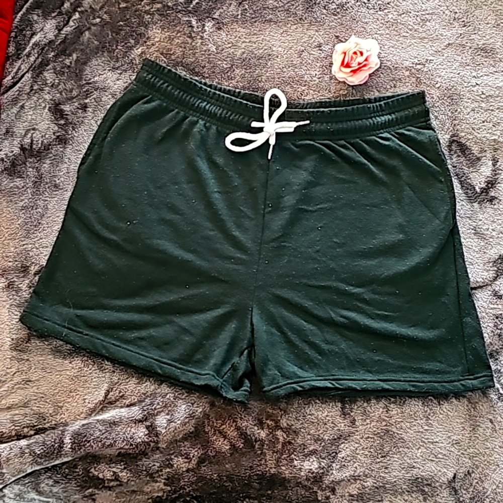 Dark Green Cotton Shorts 2XL REAL ESSENTIALS